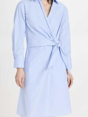 Vince Light Blue Wrap Shirt Dress | Size 14 NWT $425 MSRP